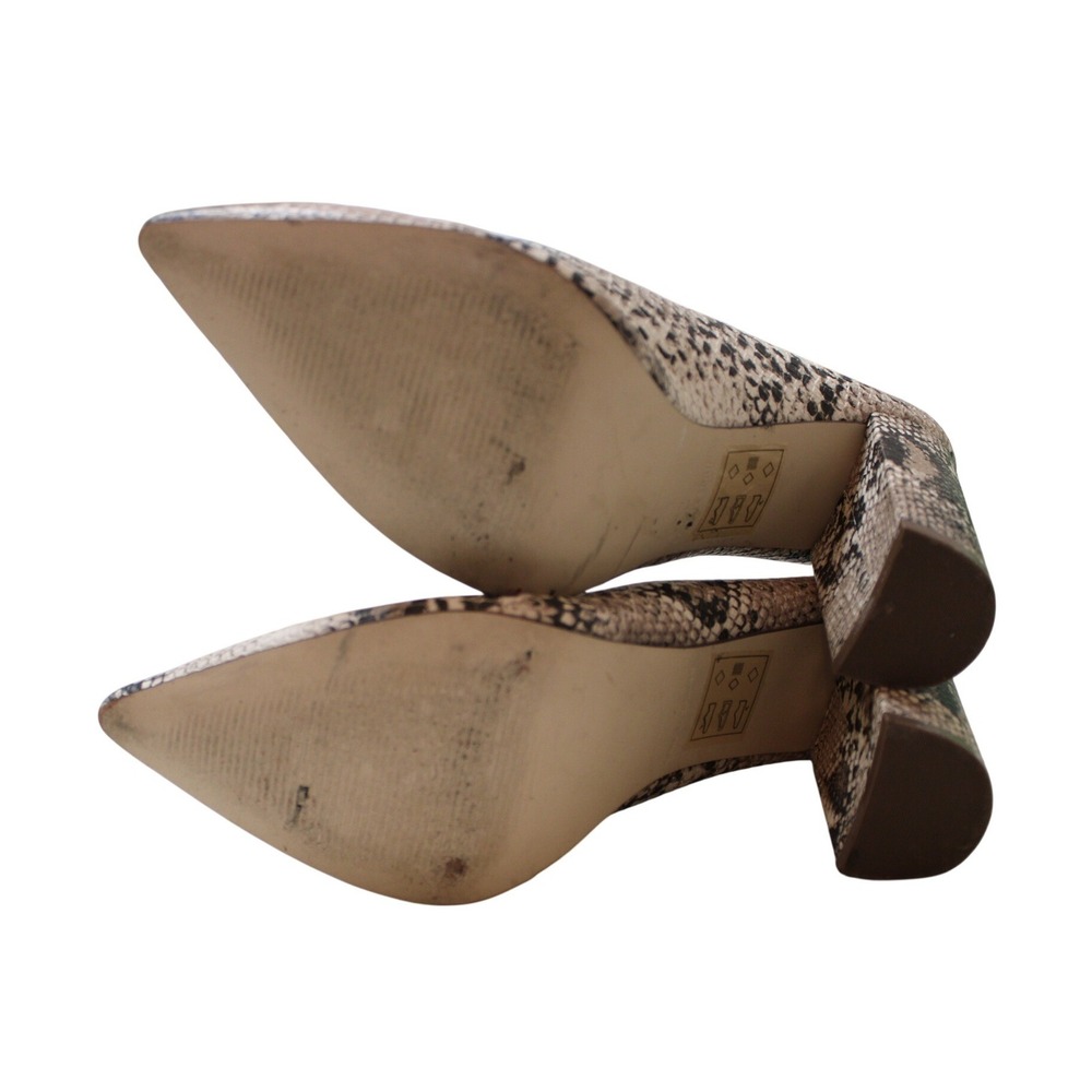 Call It Spring Snakeskin Mules Women 8.5 Grey Vegan Block Heel Pointed Toe - Picture 6 of 6